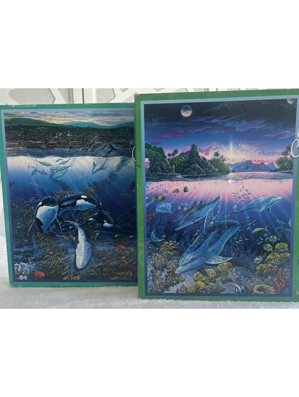SEASCAPES JIGSAW PUZZLE LOT! 2 Robert Lyn Nelson 750 Piece MB Puzzles NEW